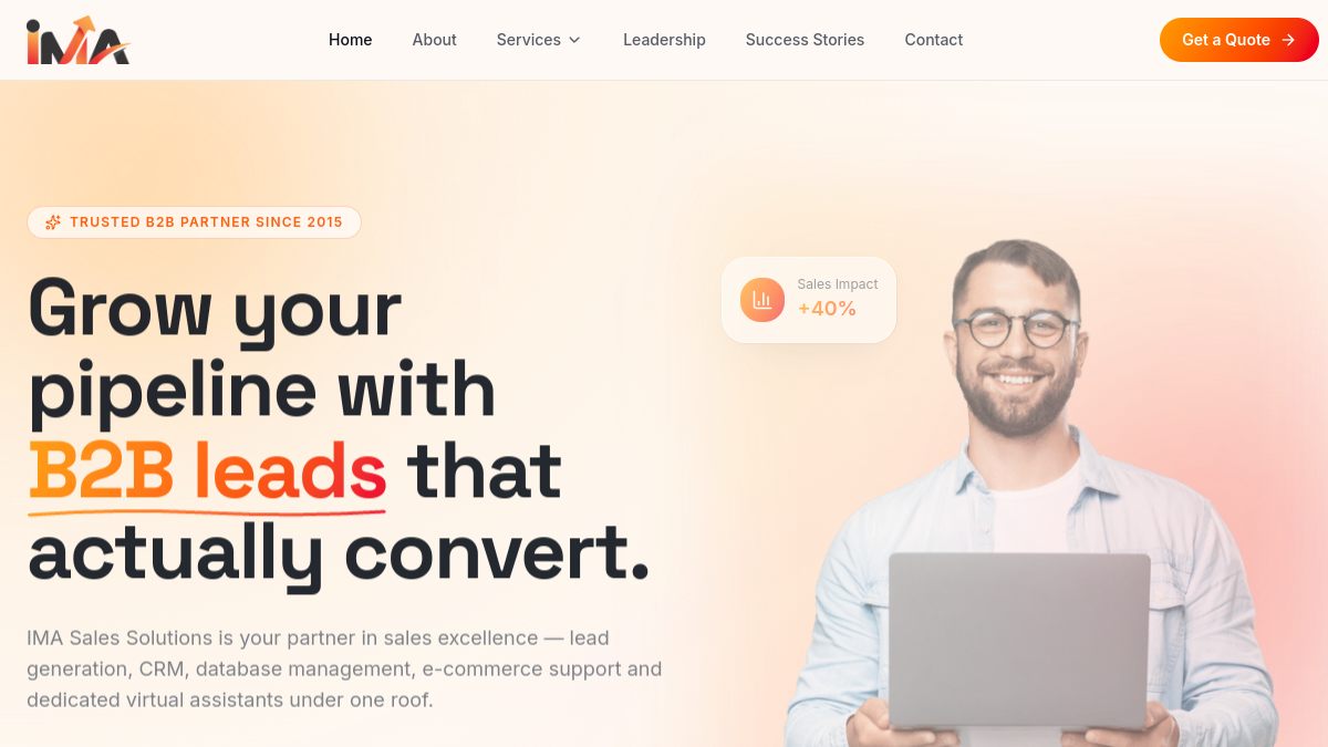 IMA Sales Solution website