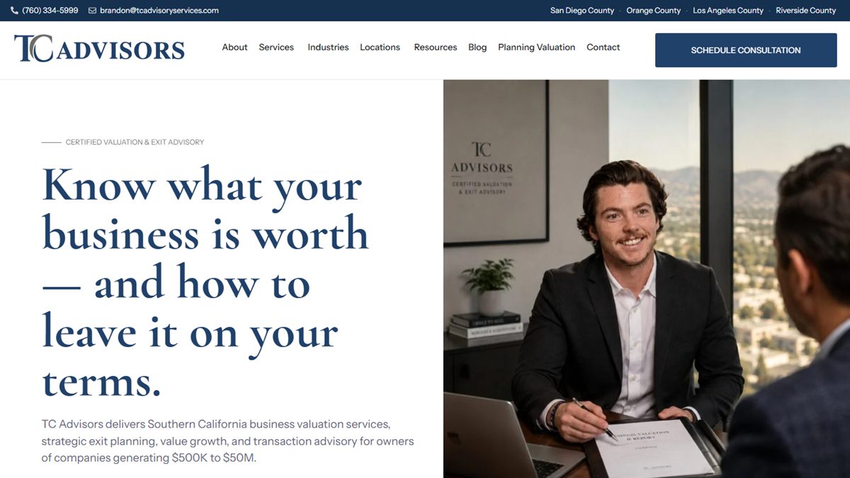 TC Advisors website